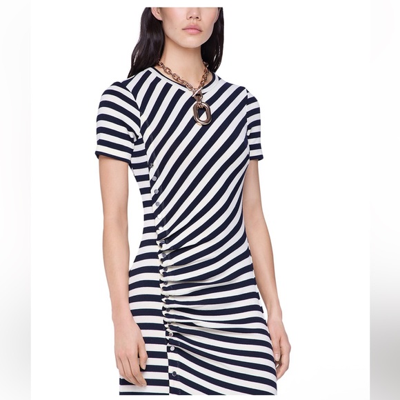 NEW - RABANNE Snap Jersey Dress - Picture 3 of 6